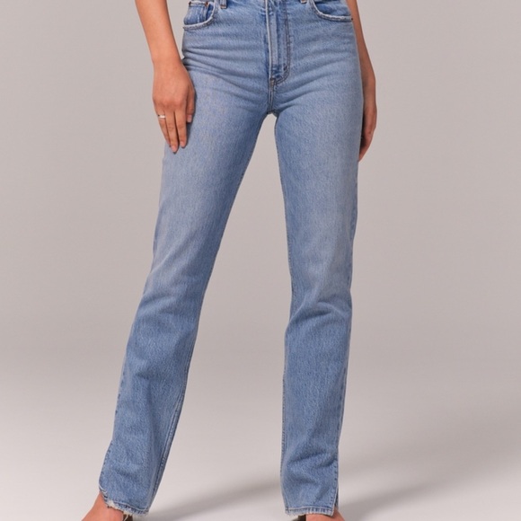 Abercrombie & Fitch The 90s Slim Straight Ultra High Rise Jeans Vintage Denim - Picture 3 of 8